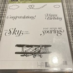 Stampin Up sky is the limit plane related rubber stamp set